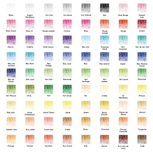 Zenacolor - Set de 72 Crayons de Couleur Professionnels - Dessin et Coloration - Idéal pour Adultes et Enfants - Trousse