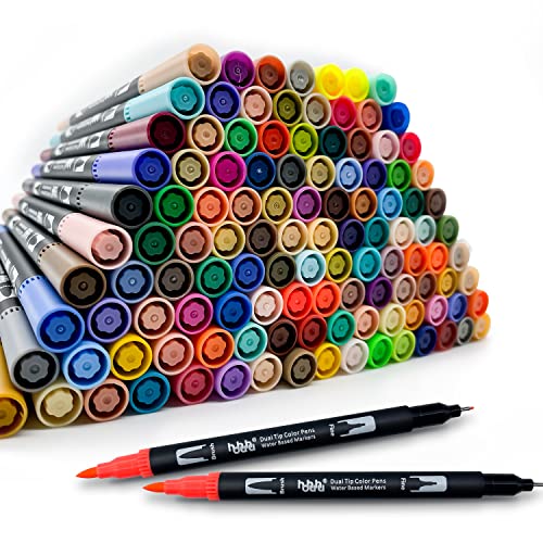 Marqueurs pinceaux HHhouu à double pointe professionnel pour adultes - Livres de coloriage, cartes à dessin - HO-150B